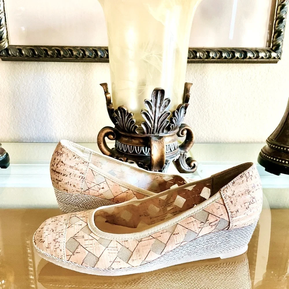 Sesto Meucci Mabyn Cork Espadrilles Wedge Shoes